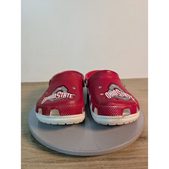 Crocs Ohio State Buckeyes Classic Clogs Red White Shoes Collegiate Size M4 /W6 - Picture 2 of 10